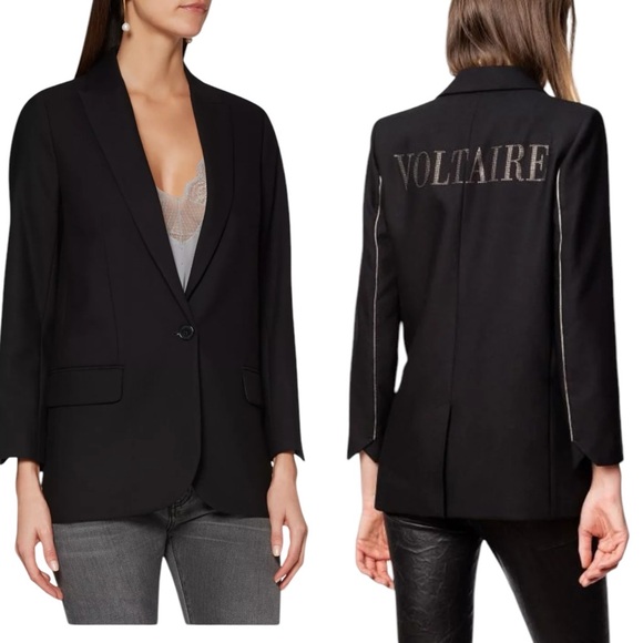 Zadig & Voltaire Viva Bis Strass ‘Voltaire’ Back Blazer - Picture 1 of 11